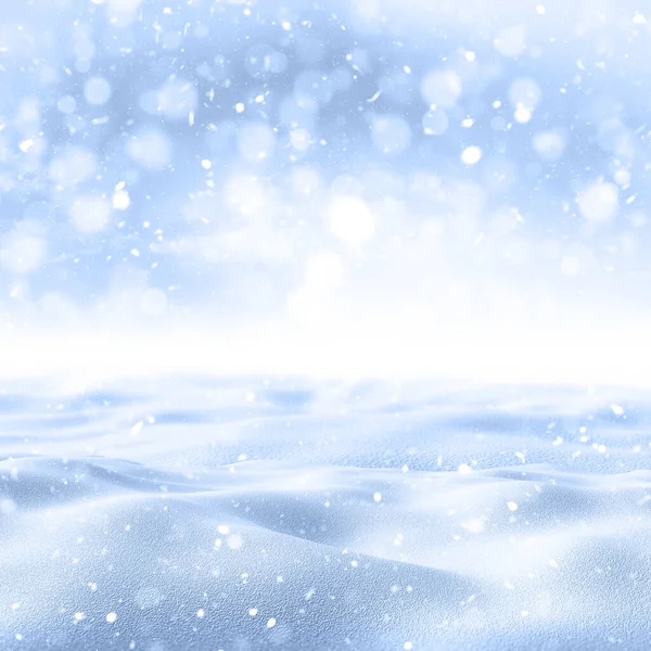 Render Snowy Landscape Falling Snow — Stock Photo, Image