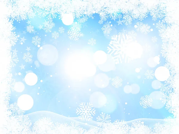 Christmas Background Snowflake Border Winter Scene Design — Stock Photo, Image