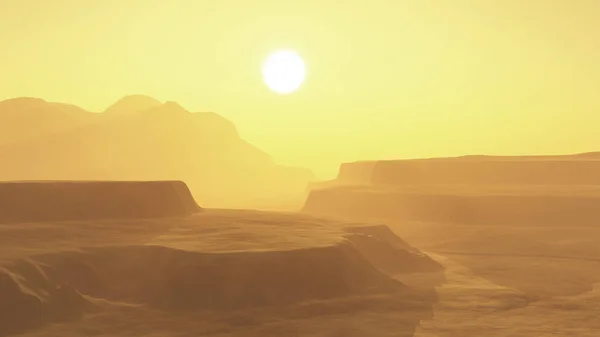 Візуалізація Сцен Пустелі Піщаного Гірського Хребта — стокове фото