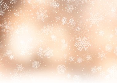 Altın kar taneleri dizaynlı Noel arkaplanı