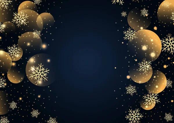 Elegante Fondo Navidad Con Diseño Copos Nieve Oro — Vector de stock