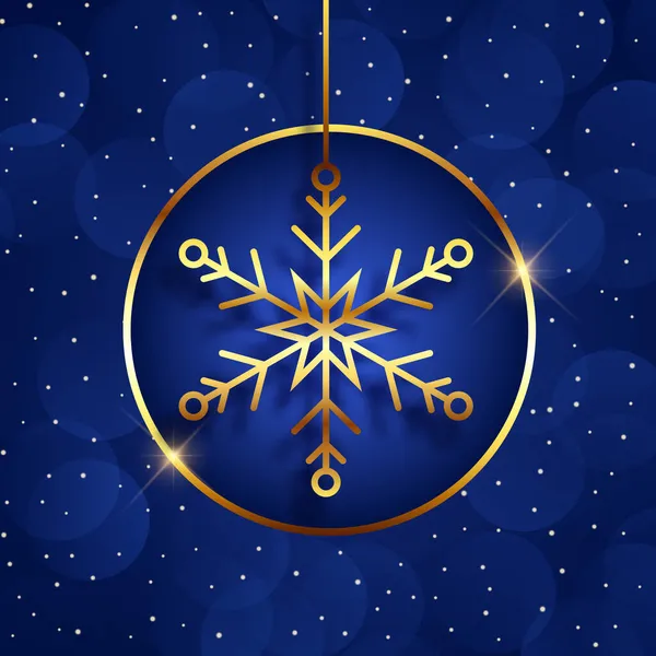 Элегантный Рождественский Фон Золотыми Снежинками — стоковый вектор
