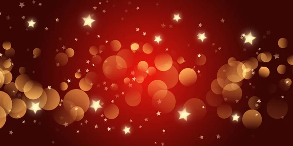 Banner Navidad Con Estrellas Diseño Luces Bokeh — Vector de stock