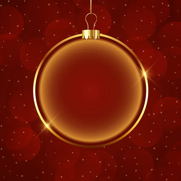 Christmas Background Gold Bauble Design — Stock Vector
