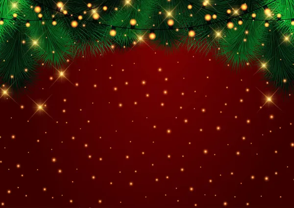 Fondo Navidad Con Luces Brillantes — Vector de stock