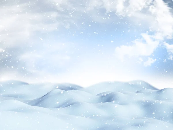 雪の降るクリスマス雪の背景の3Dレンダリング — ストック写真