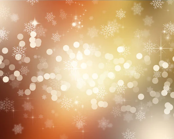 Kerst Achtergrond Met Bokeh Lichten Sneeuwvlok Ontwerp — Stockfoto
