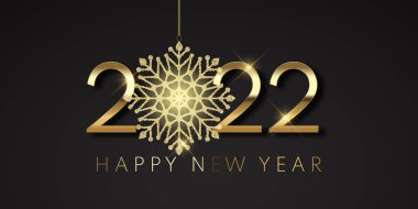 Işıltılı kar tanesi tasarımlı Mutlu Yeni Yıl afişleri