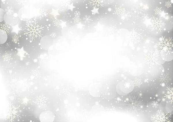 Vánoční Pozadí Sněhové Vločky Hvězdy Design — Stockový vektor