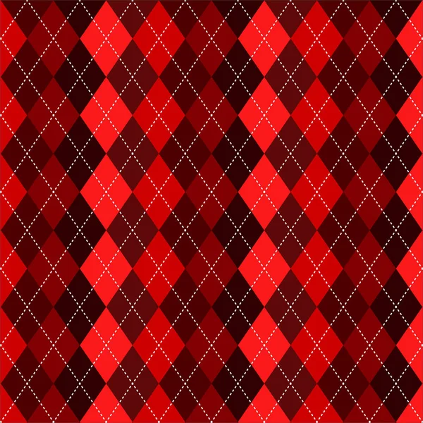 赤の色合いのクリスマスアーガイルパターン — ストックベクタ