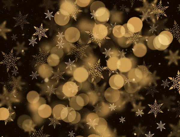 Sfondo Natale Con Fiocchi Neve Bokeh Luci Design — Foto Stock