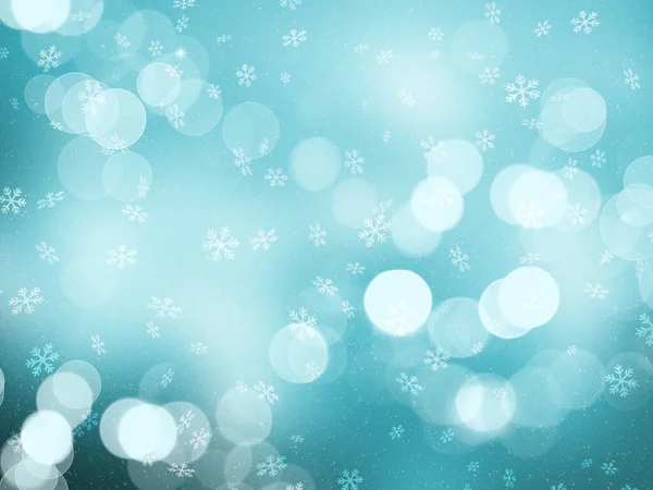 Fondo Navidad Con Copos Nieve Diseño Luces Bokeh —  Fotos de Stock