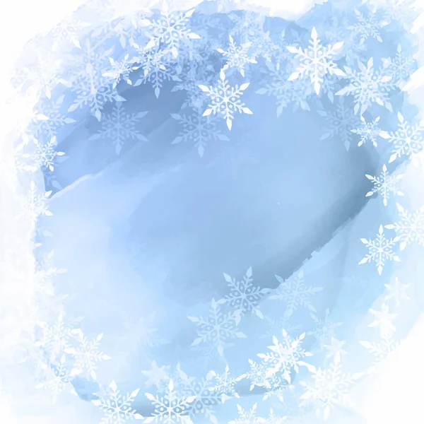 手绘水彩画圣诞雪花图案 — 图库矢量图片