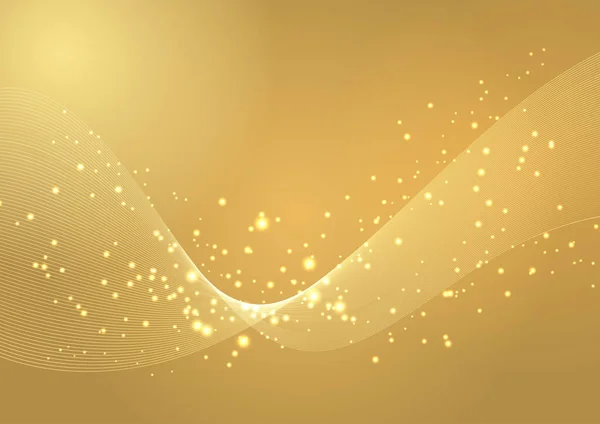 Abstract Background Flowing Golden Waves Design — Stock vektor