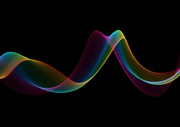 Abstract Background Rainbow Coloured Flowing Waves Design — Vetor de Stock