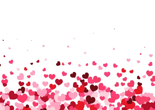 Decorative Valentines Day Background Pink Hearts Design — 스톡 벡터