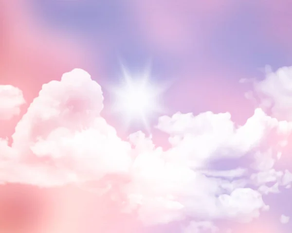 Abstrato Céu Fundo Com Açúcar Algodão Rosa Nuvens — Fotografia de Stock