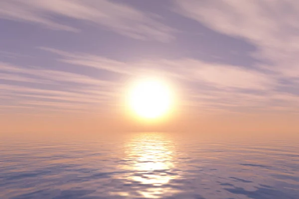 Render Ocean Landscape Sunset Sky — Stock Photo, Image