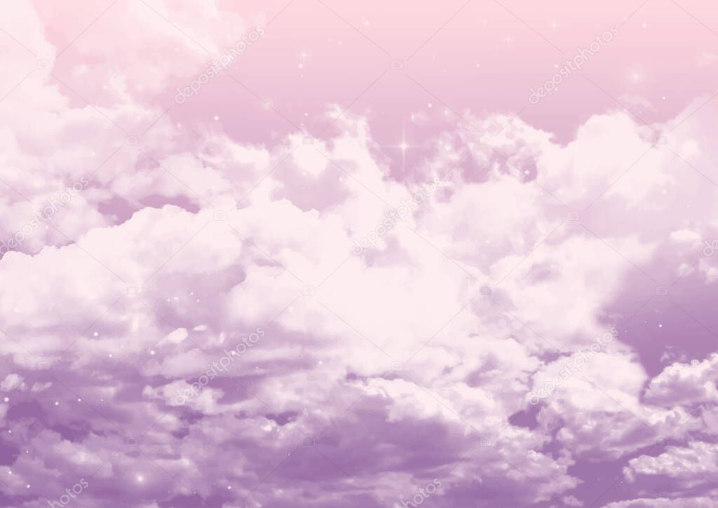 Abstract sugar cotton candy pink clouds background