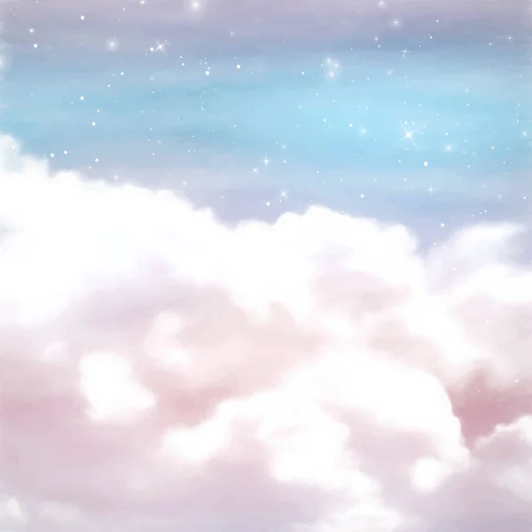 Aquarell Zuckerwatte Bonbons Rosa Wolken Hintergrund Design — Stockvektor