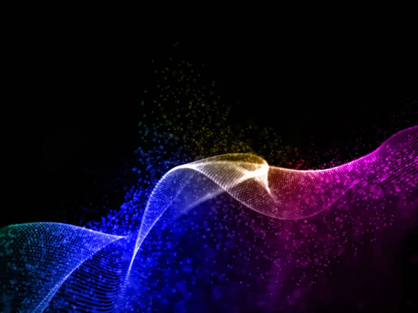 Render Abstract Background Digital Flowing Particles — Stock Photo, Image