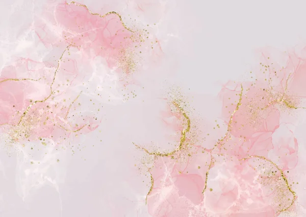 Pastello Rosa Alcool Inchiostro Sfondo Con Glitter Elementi 0202 — Vettoriale Stock