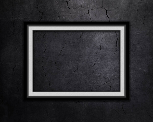 Grunge background with blank picture frame
