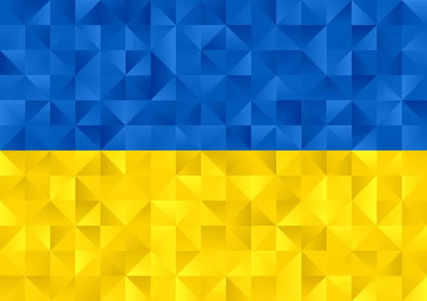 Abstract Background Low Poly Style Ukraine Flag Background — Stock Vector