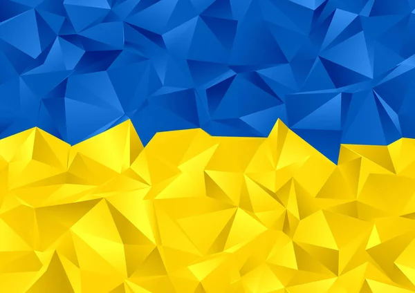 Absztrakt Alacsony Poli Ukrajnai Zászló Tervezési Háttér — Stock Vector