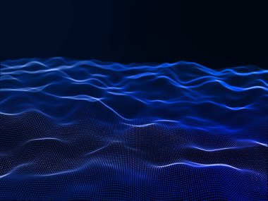 Akan siber parçacıklar ile modern bir arkaplanın 3B canlandırması