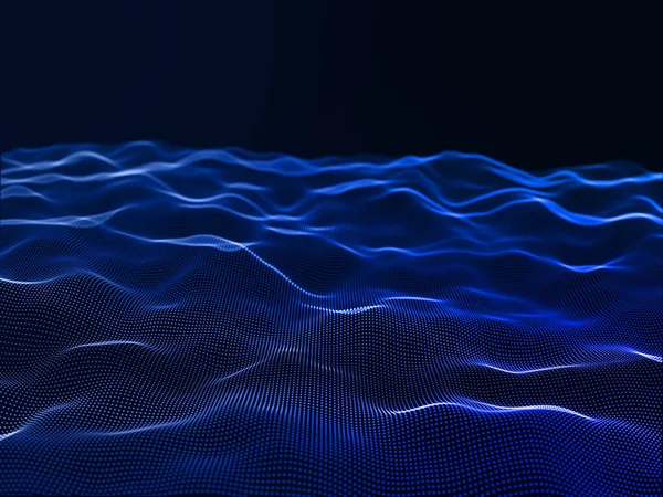 Akan siber parçacıklar ile modern bir arkaplanın 3B canlandırması