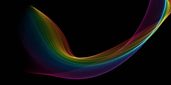 Banner Abstract Rainbow Coloured Flowing Waves Design — Stock Vector