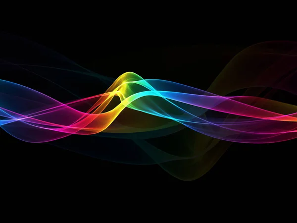 Abstract Background Rainbow Coloured Flowing Waves — Stock Photo, Image