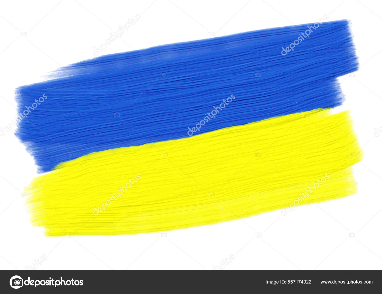 Hand Painted Ukraine Flag Colours White Background Stock Illustration