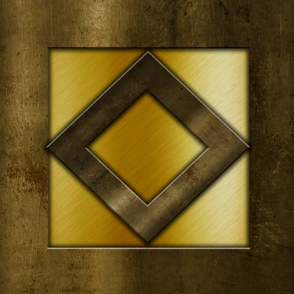 Gold Chrom Metall Strukturierten Hintergrund Mit Einem Grunge Metallic Rahmen — Stockfoto