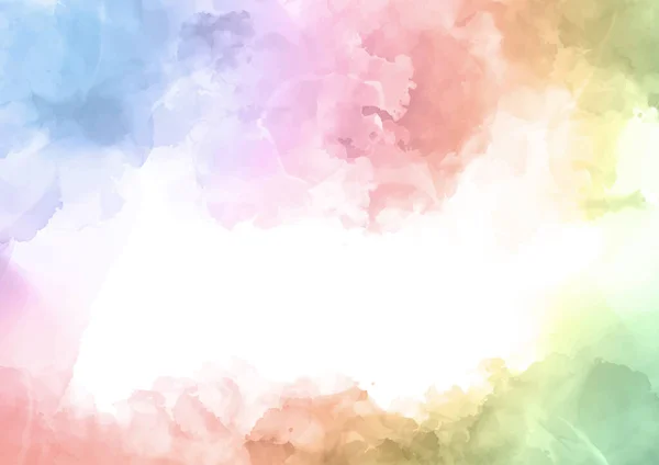 Pastel Rainbow Coloured Hand Painted Watercolour Background — Vettoriale Stock