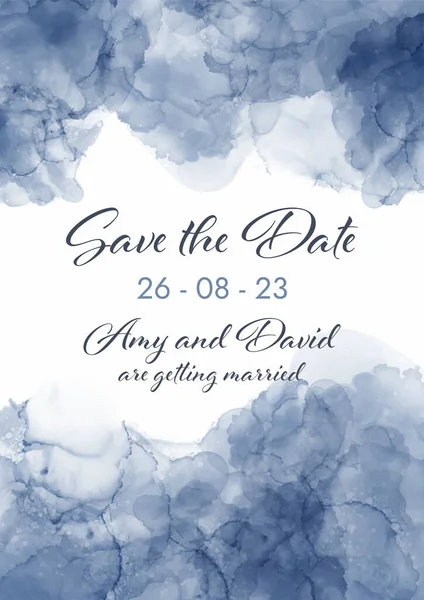 Date Invitation Hand Painted Watercolour Design — 스톡 벡터