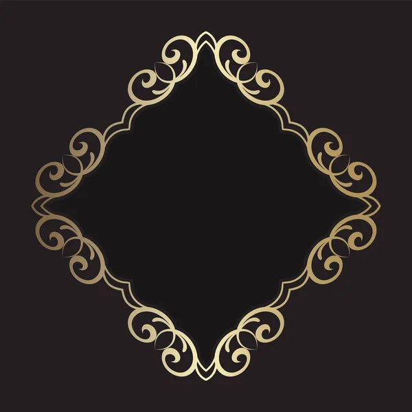 Elegante Sfondo Con Cornice Decorativa Oro — Vettoriale Stock