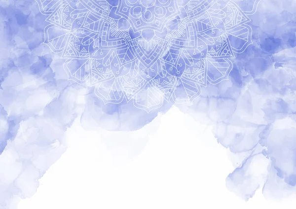 Mandala Décoratif Sur Fond Aquarelle Peint Main — Image vectorielle