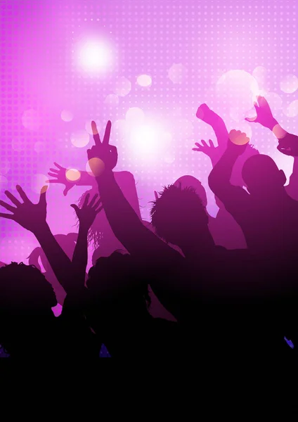 Silhouette Party Audience Abstract Lights Background — Vector de stock