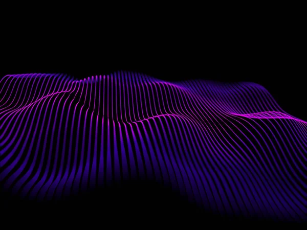Render Abstract Soundwaves Background Flowing Lines — стоковое фото