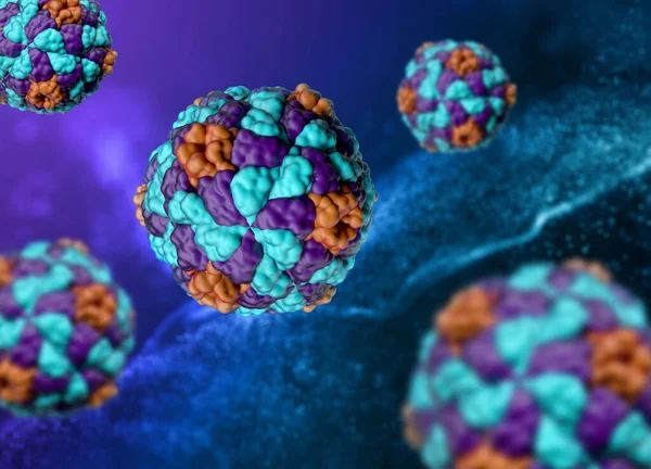 Render Medical Background Hepatitis Virus Cells — Fotografia de Stock