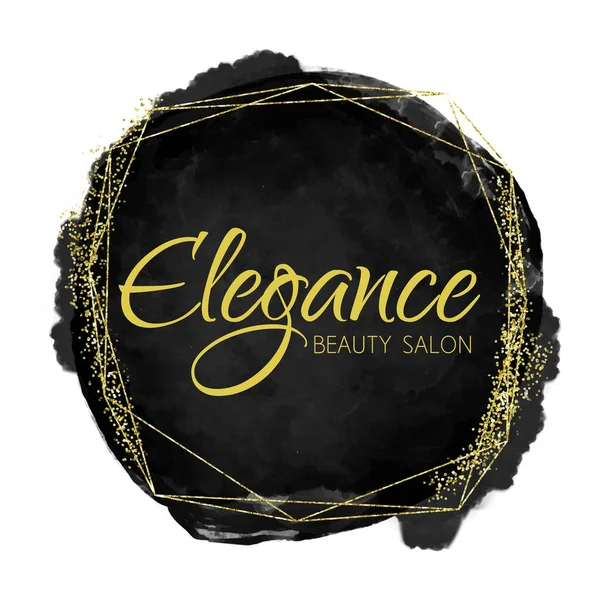 Elegant Black Glittery Gold Logo Design — Stockový vektor