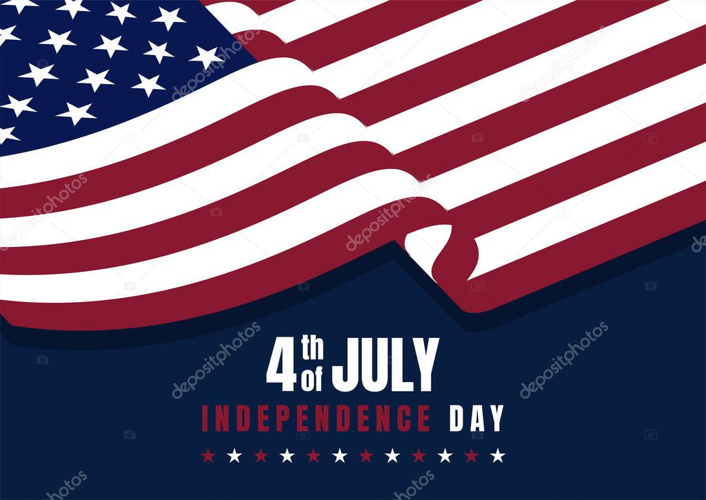 4th July background with American flag design