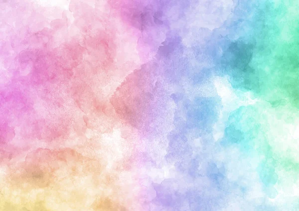 Regenboog Gekleurde Hand Geschilderd Aquarel Achtergrond Ontwerp — Stockvector