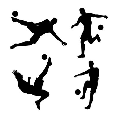 Futbol veya futbolcuların siluet koleksiyonu