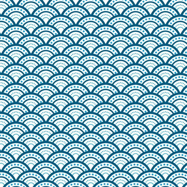 Japanische Welle Flache Muster Design Hintergrund — Stockvektor
