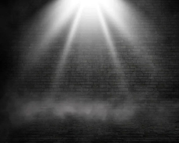 Sis Odasında Parıldayan Spot Işıklarıyla Grunge Mekanı — Stok fotoğraf