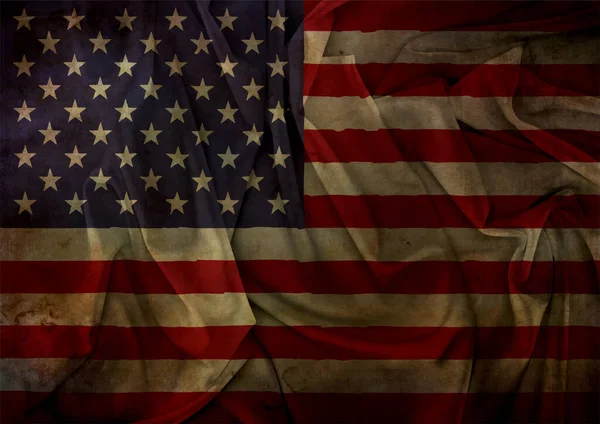 Old Grunge Stil Realistische Amerikanische Flagge Hintergrund — Stockvektor