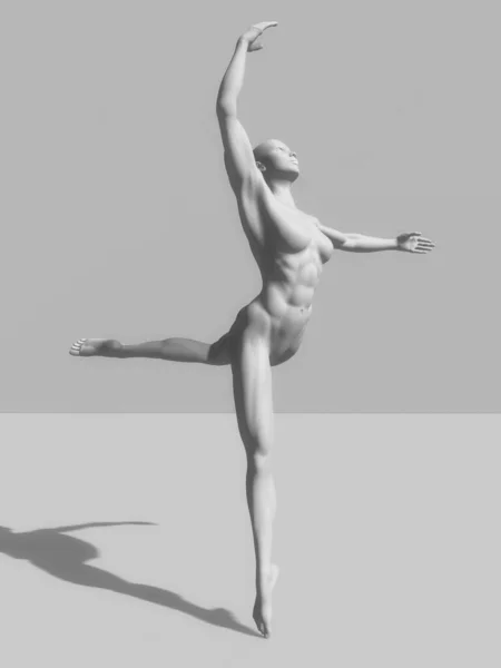 Rendering Una Figura Femminile Posa Balletto — Foto Stock